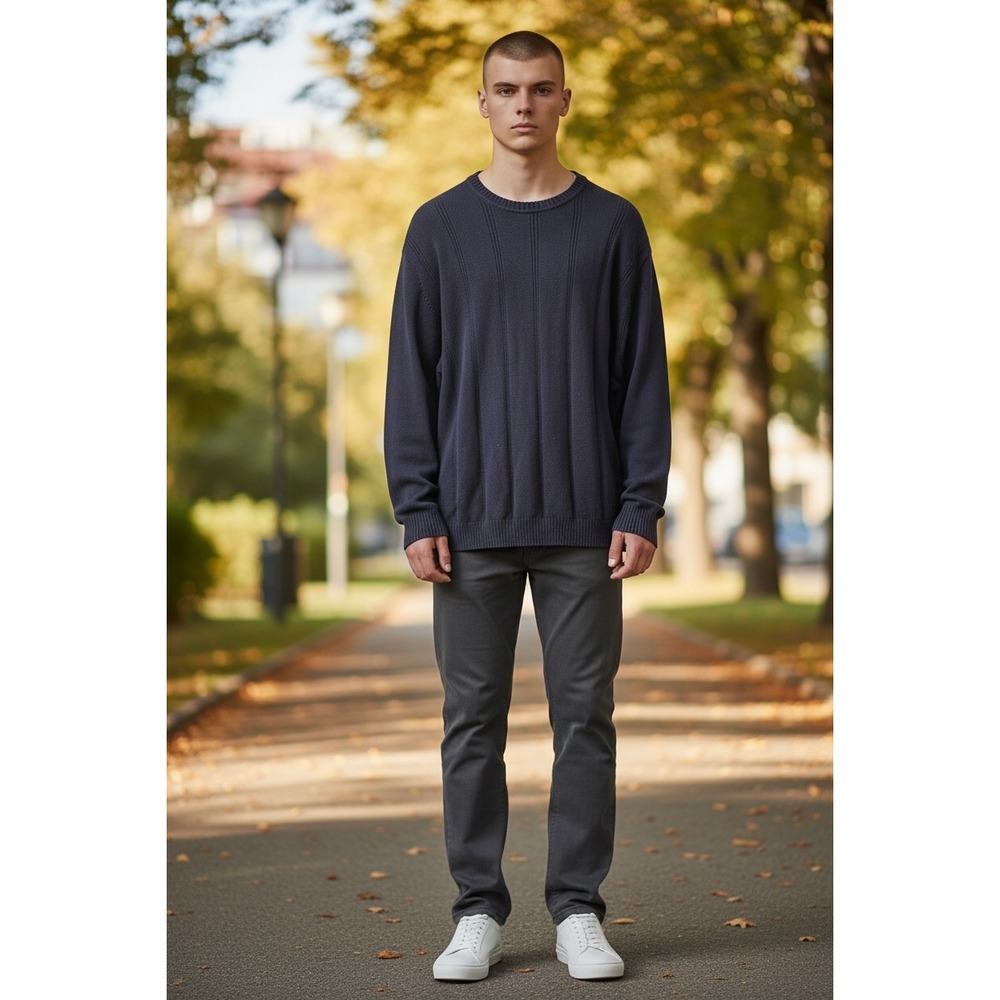 Dockers Men's 3XLT Navy 100% Cotton Crew Neck Knit Sweater Tall Big & Tall
